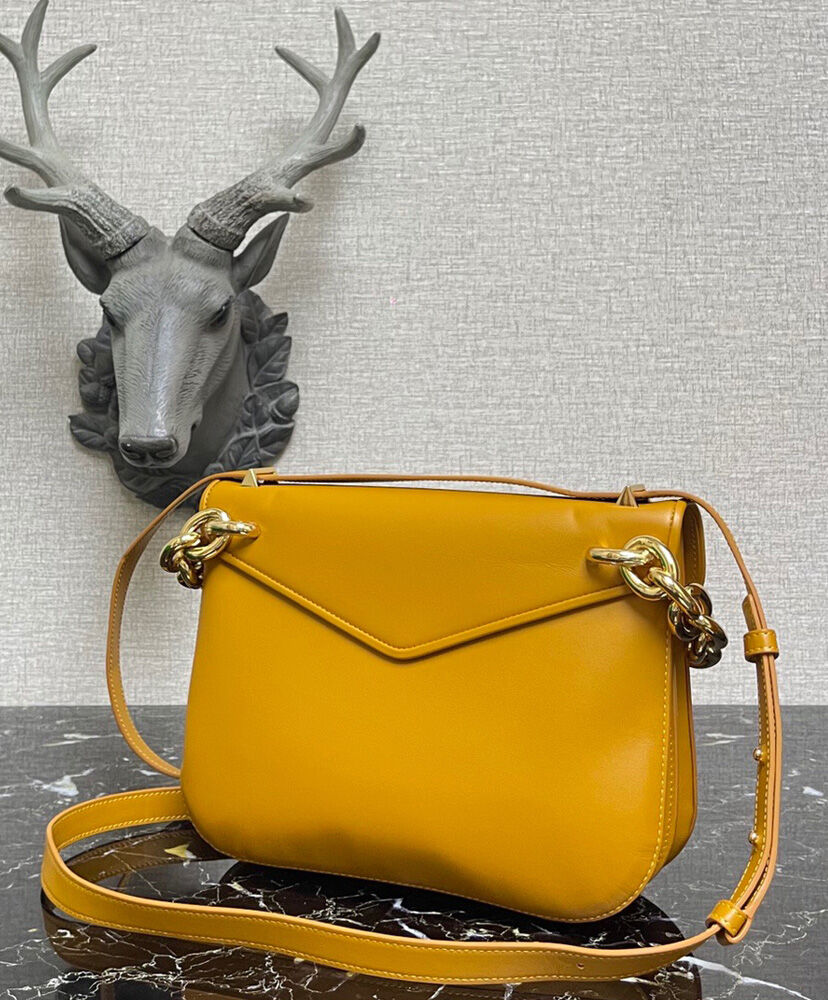 Bottega Veneta Mount Leather Envelope Bag Yellow